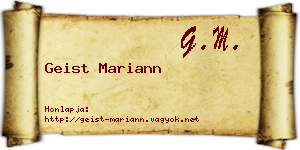 Geist Mariann névjegykártya