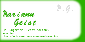 mariann geist business card